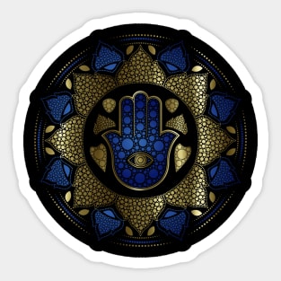 Hamsa Hand - Hand of Fatima in Lotus dot art Sticker